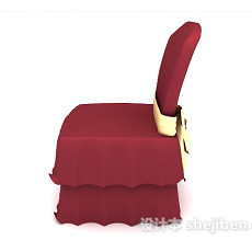 大红色时尚餐椅3d模型下载