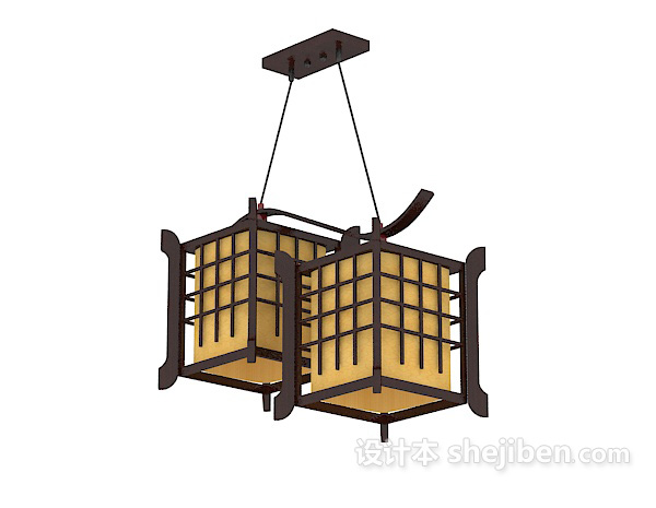 中式实木复古吊灯