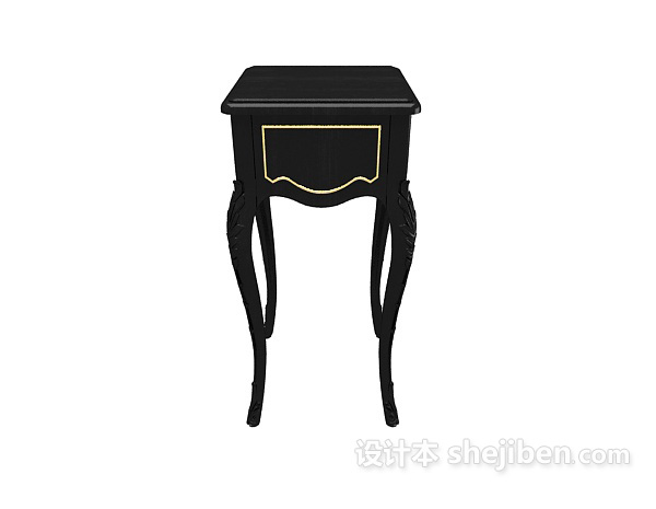 黑色小边桌