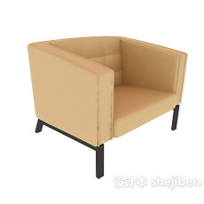 黄色单人休闲椅子3d模型下载
