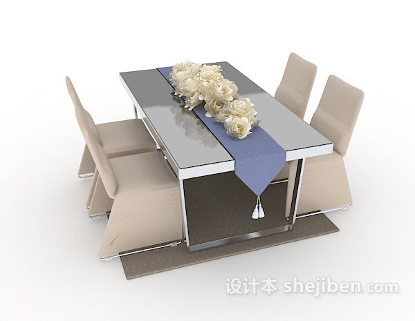 免费吓呆家居餐桌椅3d模型下载