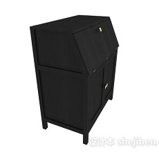 中式黑色储物柜3d模型下载