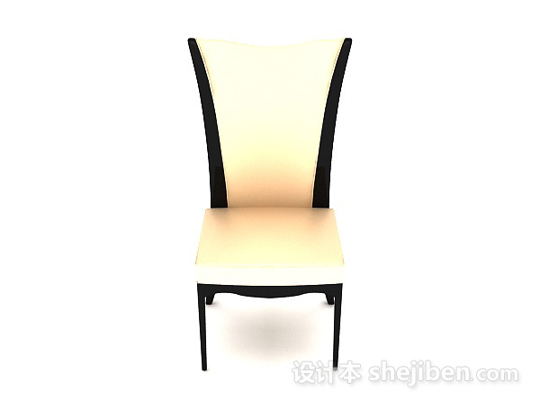 欧式风格简约高背休闲椅子3d模型下载