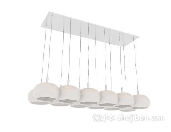 现代风格白色家居灯具3d模型下载