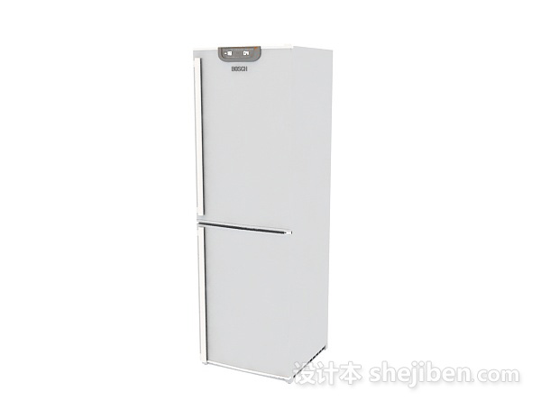 免费白色电冰箱3d模型下载