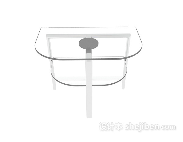 现代风格玻璃透明边桌3d模型下载
