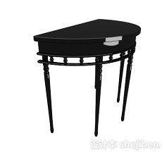 黑色中式边桌3d模型下载