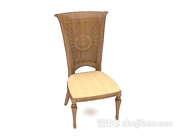 欧式风格欧式精致实木餐椅3d模型下载