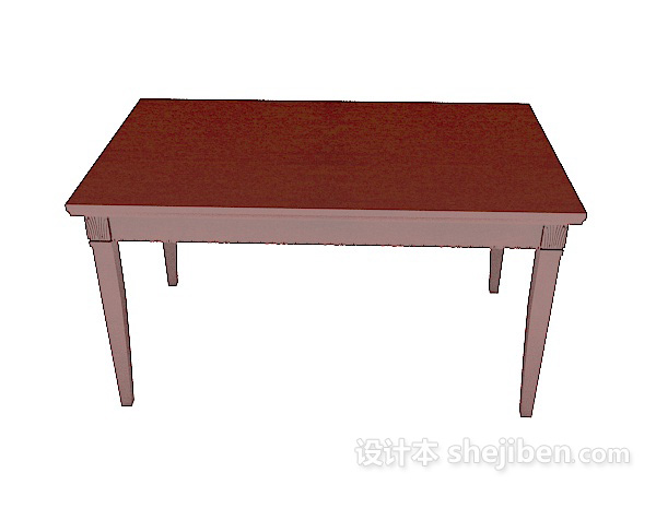 东南亚风格家居红木餐桌3d模型下载