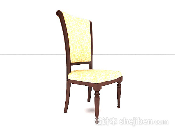 精致欧式风格餐椅3d模型下载