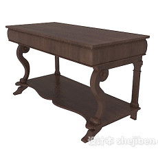 欧式传统实木边桌3d模型下载