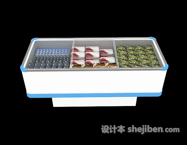 现代风格超市冷冻冰箱3d模型下载