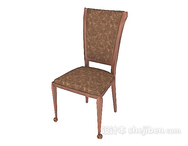 免费欧式棕色餐椅3d模型下载