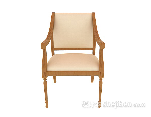 东南亚风格黄色美式休闲椅子3d模型下载