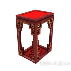 中式特色边桌茶几3d模型下载