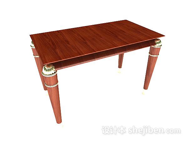 其它美式实木沙发茶几3d模型下载