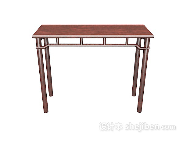 中式风格中式家居实木边桌3d模型下载