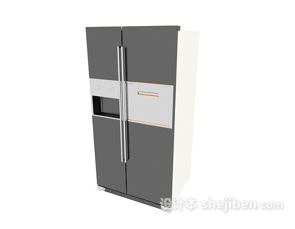 免费双开门式冰箱冰柜3d模型下载