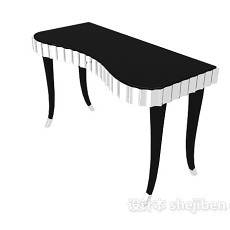 欧式风格黑色边桌3d模型下载