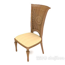 欧式精致实木餐椅3d模型下载