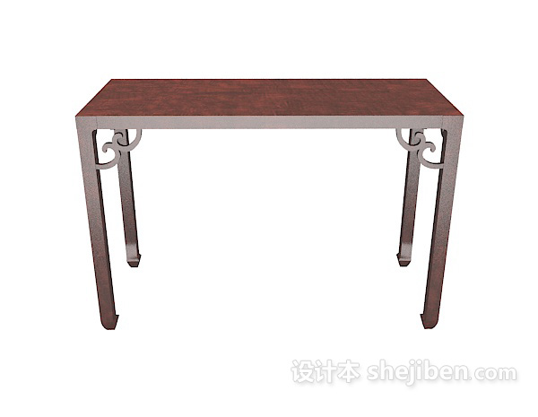 中式风格中式雕花边桌3d模型下载