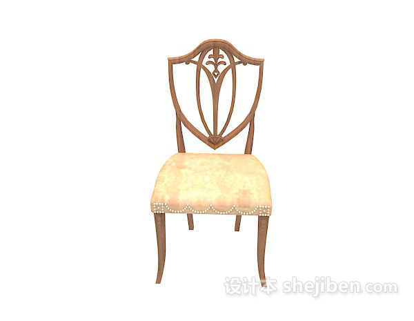 欧式风格黄色欧式餐椅3d模型下载
