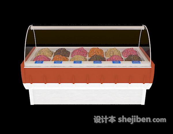 现代风格超市熟食冰柜3d模型下载