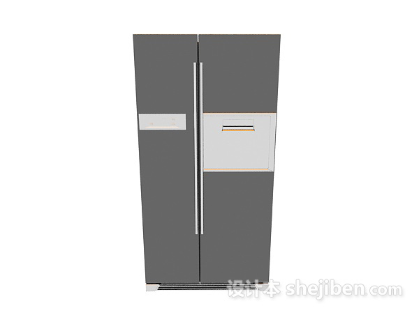 现代风格双开门式家用冰箱3d模型下载