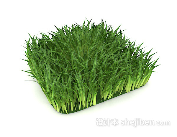 室外绿色草丛3d模型下载