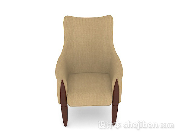 欧式风格单人靠背沙发休闲椅3d模型下载