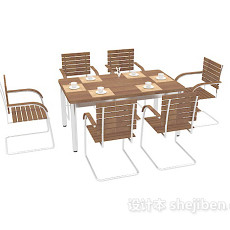 现代餐厅餐桌3d模型下载