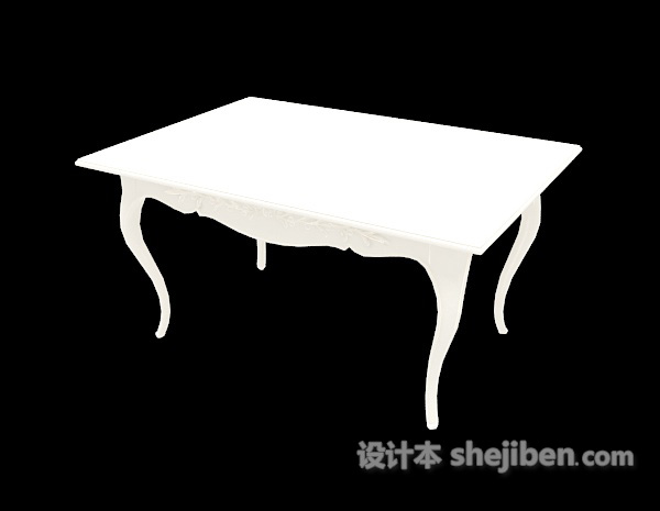 免费白色欧式餐桌3d模型下载