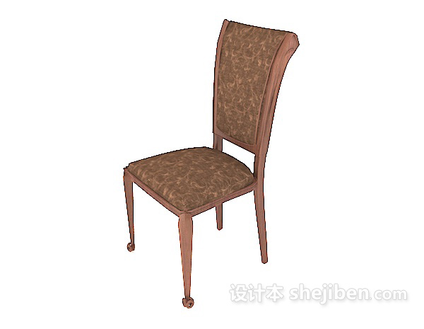 欧式棕色餐椅
