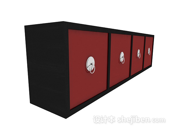 中式家居风格储物柜3d模型下载