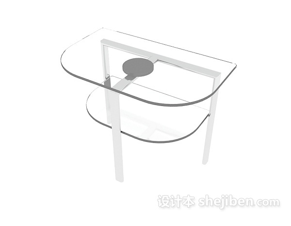 免费玻璃透明边桌3d模型下载