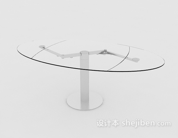免费简约玻璃边桌3d模型下载