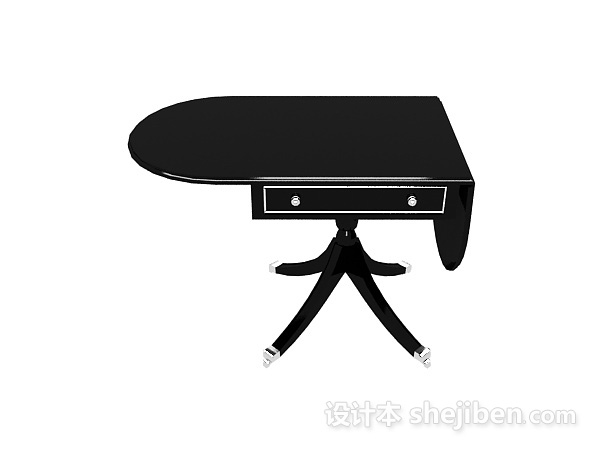 现代风格现代黑色简约书桌3d模型下载