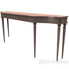 美式实木边桌3d模型下载