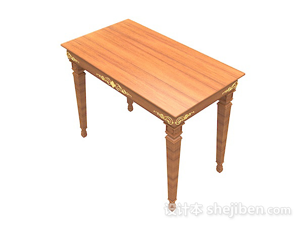 欧式风格黄色欧式风格餐桌3d模型下载