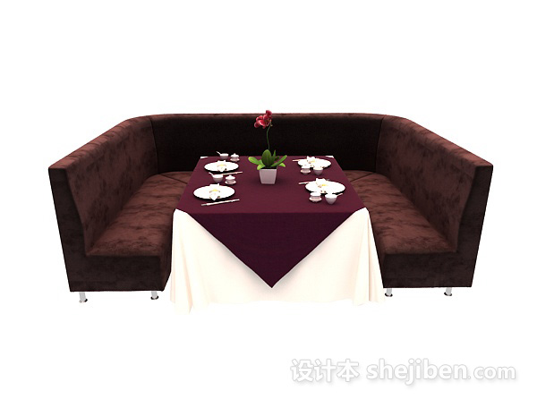 现代风格餐厅特色餐桌3d模型下载