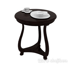 欧式黑色茶几边桌3d模型下载