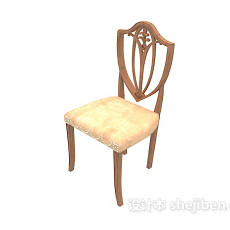 黄色欧式餐椅3d模型下载