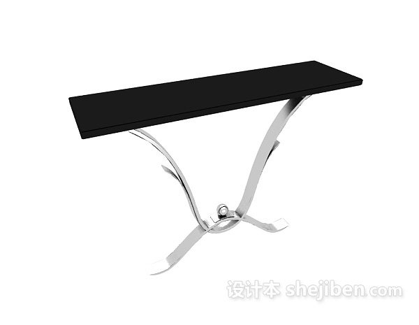 免费黑色装饰边桌3d模型下载