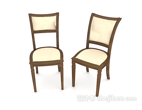 欧式风格欧式极简约餐椅3d模型下载