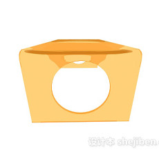黄色透明茶几3d模型下载