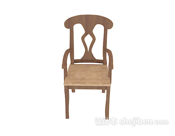 田园风格田园简约风格餐椅3d模型下载