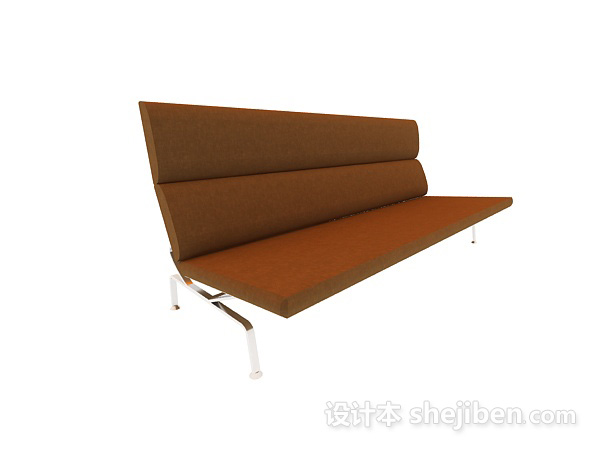 棕色休闲长椅3d模型下载