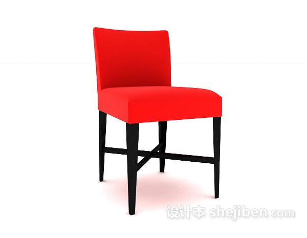 免费红色漂亮家居椅3d模型下载