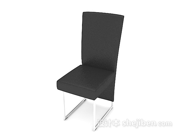 免费黑色简约餐椅3d模型下载