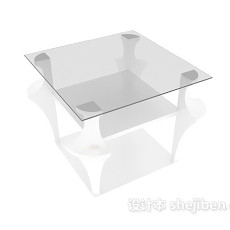 透明玻璃茶几桌3d模型下载